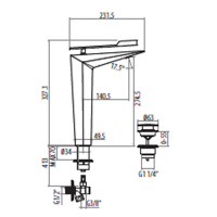 Gattoni Fly Смеситель для раковины высокий однорычажный, цвет: хром