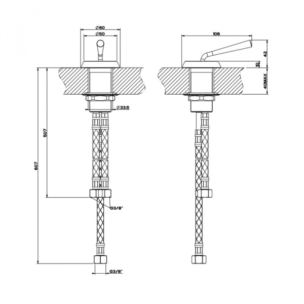 Gessi Cono Смеситель удаленного управления, цвет: Black XL
