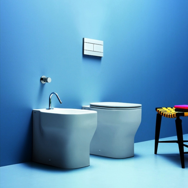 AZZURRA GLAZE Биде напольное 52х36см с 1 отв под смеситель с креплением VFV, цвет: белый