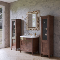 TW Veronica Nuovo комплект мебели  с 1-м выдвижным ящиком и 2-мя дверцами, с доводчиками Blum, ручки: бронза, 90см, Цвет: noce