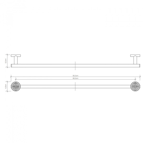 Decor Walther Basic HTE85 Полотенцедержатель 85см, подвесной, цвет: хром