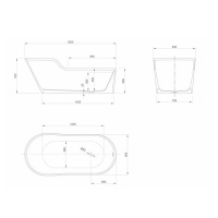 KNIEF Glow Ванна отдельностоящая симметричная  182х84х70/50см  со сливом