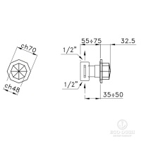 Stella Firenze Встраиваемый смеситель 0/155 без излива, цвет: хром
