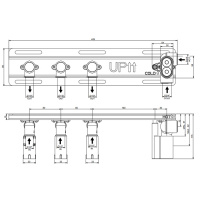 Gessi Hi-Fi Встраиваемые части для термостатического смесителя с полочкой, до 3 источников одновременно, 1/2&quot соединение., цвет: хром