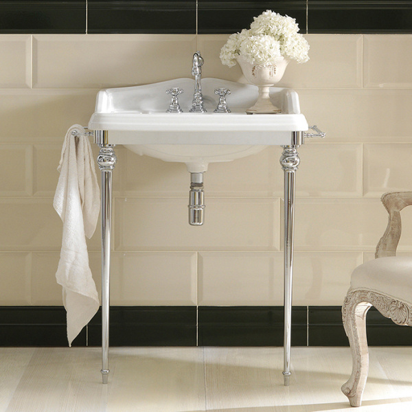 3SC Consolle Консоль Dandy 98х56хh104см, с раковиной LA02, сифоном и полотенцедердателями, цвет: хром