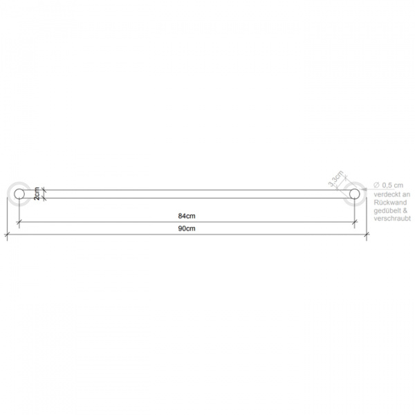 Decor Walther Classic HTE90 Полотенцедержатель 90см, подвесной, цвет: хром