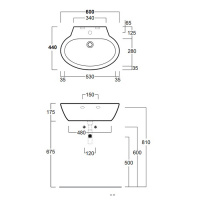 Simas Lft Spazio Раковина 60 см, без отв., цвет: белый