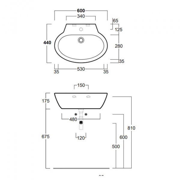 Simas Lft Spazio Раковина 60 см, без отв., цвет: белый