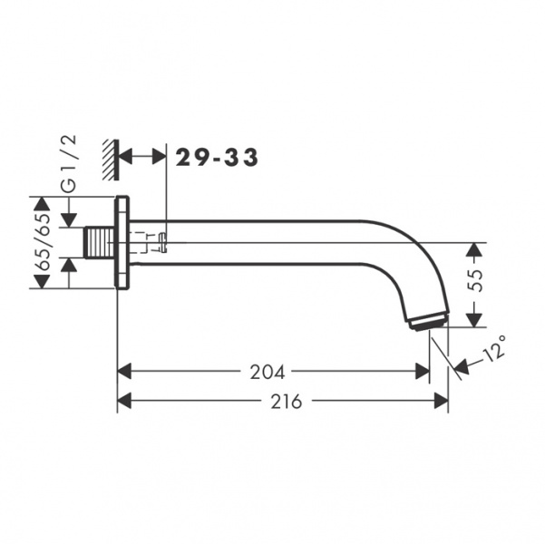 Hansgrohe Vernis Shap Излив для ванны, цвет: хром