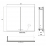 EMCO Evo Зеркальный шкаф 80xh70см с подсветкой, встраиваемый, 2 двери, 2 полки, розетка, цвет: черный
