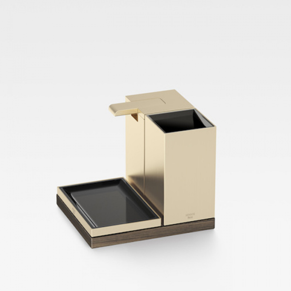 Armani Roca Island Комплект из 3 акс.: диспенсер для мыла, стаканчик, мыльница и контейнер, настольный, цвет: greige