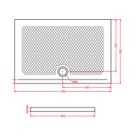 Artceram Scacchi Душевой поддон 80x120хh5,5см, слив Ø9см, керамика, цвет: белый
