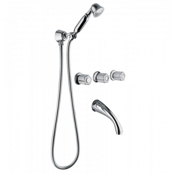 Смеситель для ванны Bongio Fleur Blanc, цвет: хром/белый фарфор