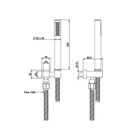 Bongio Душевой комплект: вывод, шланг, ручной душ, цвет: золото