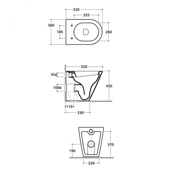 Globo Forty3 Унитаз напольный пристенный 52х36х43см, сиденье на выбор