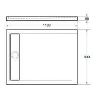 Armani Roca Island Душевой поддон 110х80х6.5см, слив Ø9см, мат-л: Fireclay, цвет: nero