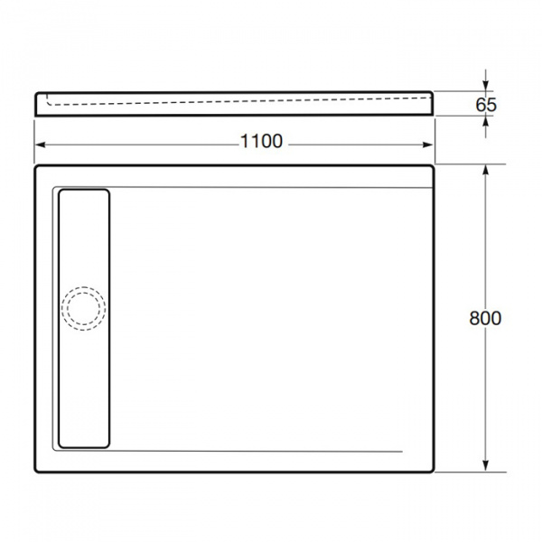 Armani Roca Island Душевой поддон 110х80х6.5см, слив Ø9см, мат-л: Fireclay, цвет: белый