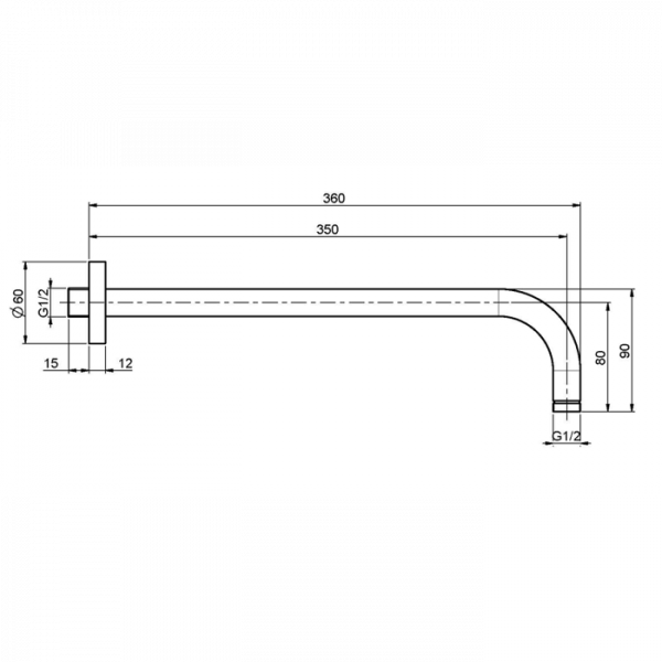 Carlo Frattini Wellness Держатель для душа настенный 350мм. F2138CR, цвет: хром
