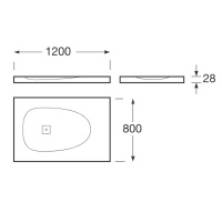 Armani Roca Baia Душевой поддон 120х80х2.8см с боковым сливом, с anti-slip, мат-л: Stonex, цвет: greige
