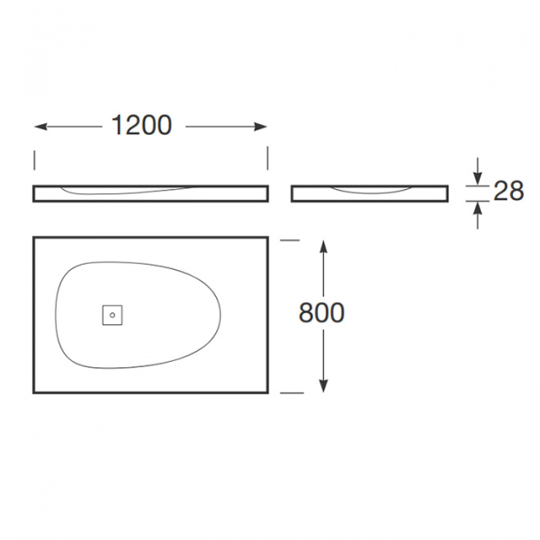 Armani Roca Baia Душевой поддон 120х80х2.8см с боковым сливом, с anti-slip, мат-л: Stonex, цвет: greige
