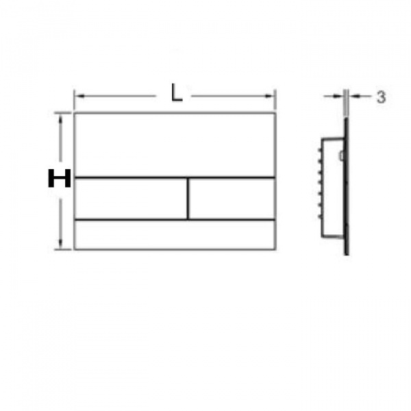 TECEsquare II, панель смыва с двумя клавишами металлическая, цвет: чёрный матовый