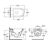 AZZURRA FORMA Унитаз подвесной 54х37х34см антигрязевое покрытие, цвет: белый