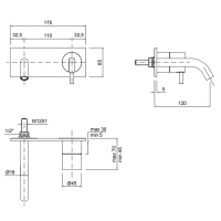 Antonio Lupi Ayati Смеситель для раковины, излив: 128 мм, цвет: шлифованная сталь