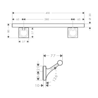 Axor Starck Organic Поручень, длина 410мм, подвесной, цвет: хром
