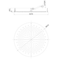 BOSSINI PARIS-OKI Верхний душ Ø 470 мм, FLAT, цвет: хром