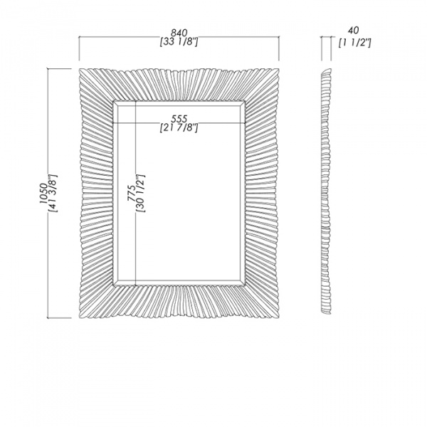 Devon&Devon Figaro Зеркало 84х84см., цвет: красное дерево с ручной гравировкой