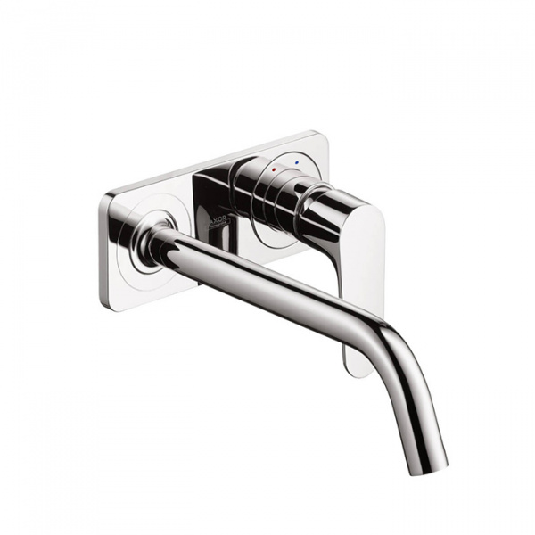 Axor Citterio M Встраиваемый смеситель для раковины, с панелью, излив: 227мм, с донным клапаном, внешняя часть, цвет: хром