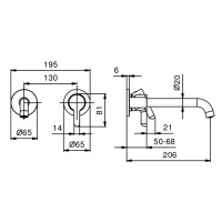 Fantini Icona Classic Смеситель для раковины, настенный, цвет: хром