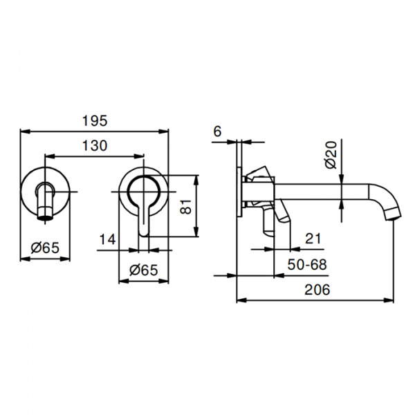 Fantini Icona Classic Смеситель для раковины, настенный, цвет: хром
