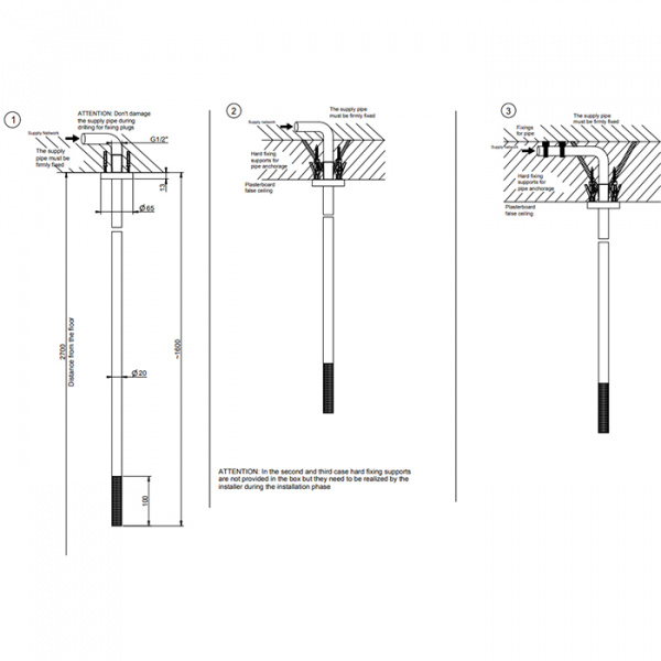 Gessi 316 Излив потолочный с удаленным управлением, цвет: brushed black metal pvd