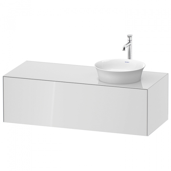 Duravit White Tulip Тумбочка подвесная 40.8x130x55 см, раковина, 1 выдвижной ящик, цвет: белый высокоглянцевый