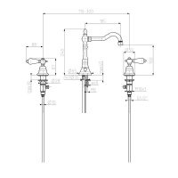 Carlo Frattini Herend Chic Смеситель на раковину на 3 отверстия с вращающимся изливом, ручки Swarovski, цвет: хром