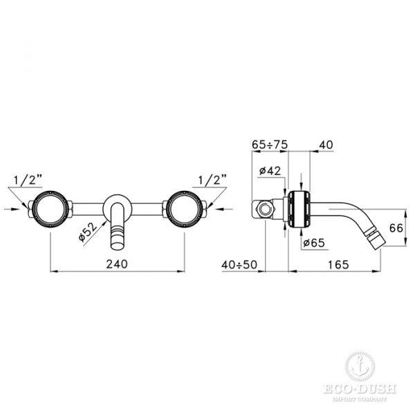 Stella Timeaster Встраиваемый смеситель для раковины 3868, круглая ручка d=65мм, цвет: хром