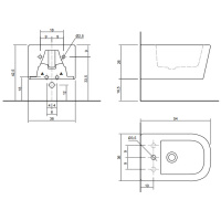 Antonio Lupi Komodo Биде подвесное, 54х36,6см, 1 отв под смеситель, цвет: белый глянец