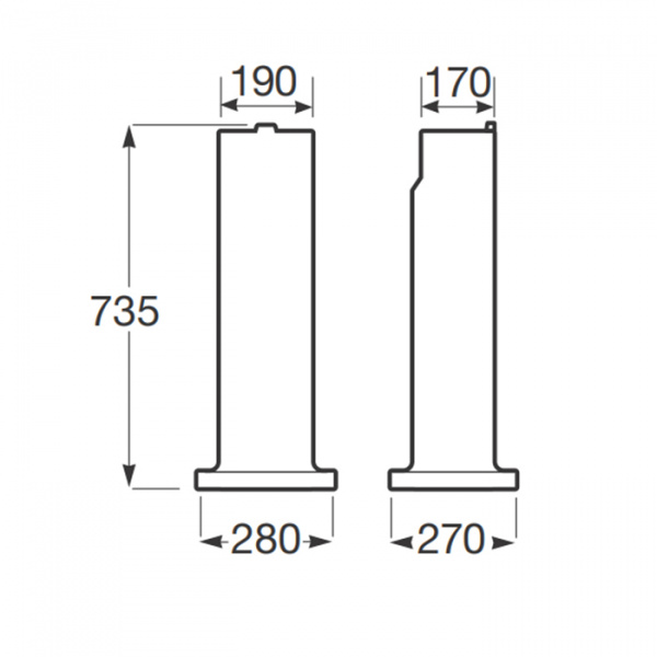 Armani Roca Baia Пьедестал 28х27х73.5см, цвет: off-white
