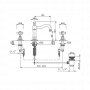 Nicolazzi Dames Anglaises Смеситель для раковины на 3 отверстия, с донным клапаном, излив: 165мм, цвет: хром