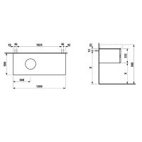 Laufen Alessi One Тумба с раковиной, 120х50х33см, с 4 выдвиж. ящиками, SX, цвет: орех