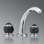 THG Panthere Cristal noir Смеситель для раковины, 3 отв., цвет: хром/черный хрусталь