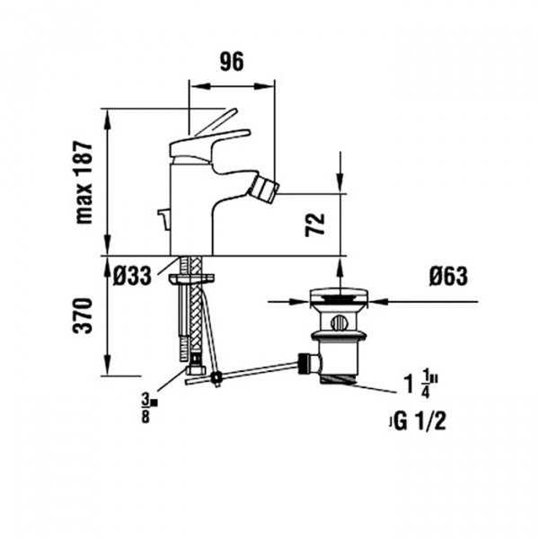 Laufen Pro Смеситель для биде однорычажный на 1 отв., цвет: хром