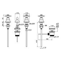 Carlo Frattini Elizabeth, Cмеситель на биде на 3 отверстия, цвет: Хром