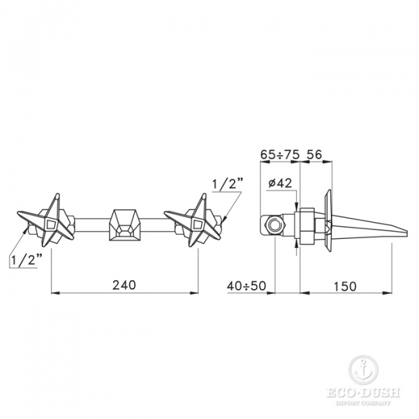 Stella Stella Встраиваемый смеситель для ванны 3250, цвет: хром