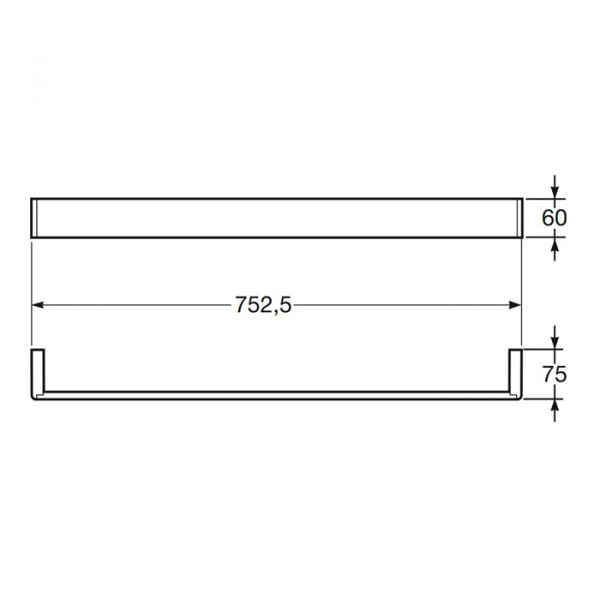 Armani Roca Island Полотенцедержатель 75.2см, подвесной, цвет: хром