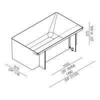 Agape Marsiglia Ванна пристенная, 149x87x57.5 см, в угол/нишу, с полкой, отв. для ARUB0960
