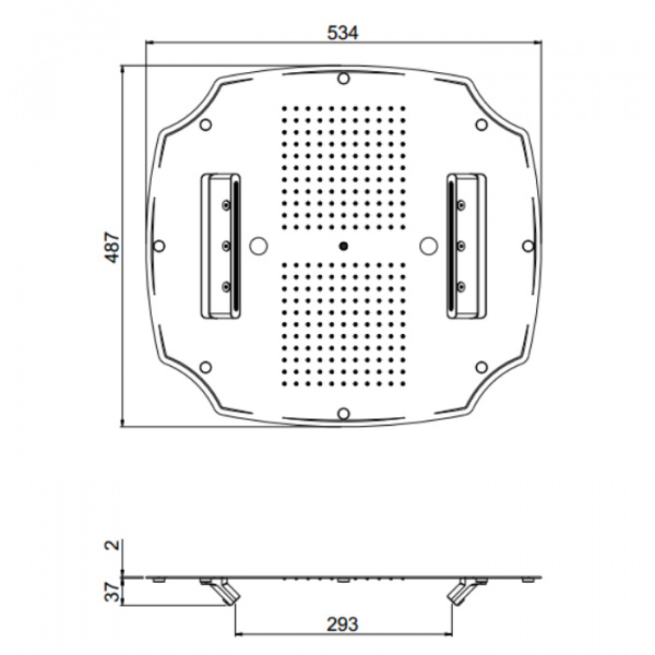 Carimali MyDream Colonial Верхний душ 550x500 мм, потолочный, 242 форсунки, 4 потока воды, хромотерапия, цвет: хром
