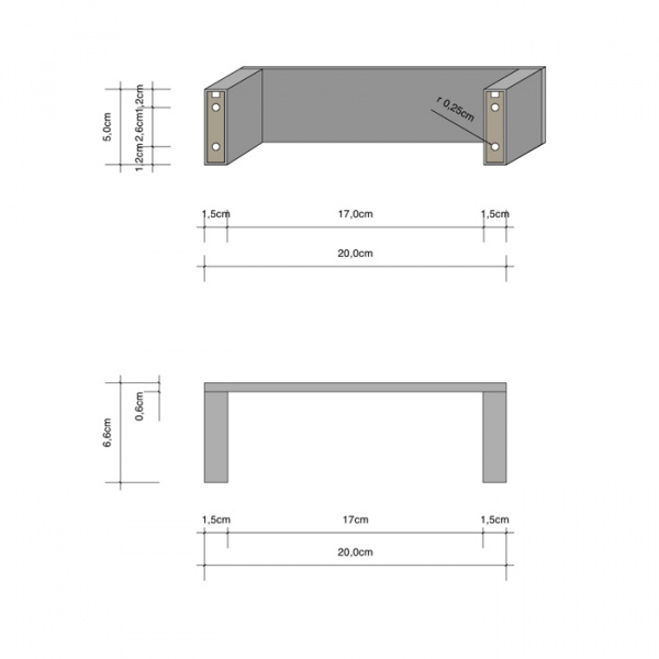 Decor Walther Brick HTE20 Полотенцедержатель 20см, подвесной, цвет: никель сатинированный