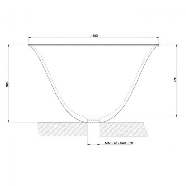 Gessi Goccia Раковина 50х30 см, без отв., накладная, цвет: черный
